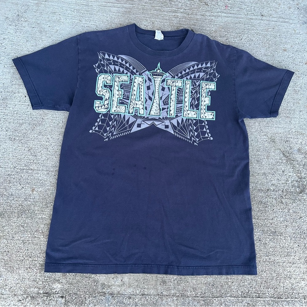 Vintage Shaka Active Seattle Seahawks NFL Graphic Print T-shirt Men’s XL Blue